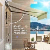Outsunny 2.5 x 3m Electric/Manual Awning, with Remote - Beige(m-6)
