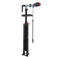 HOMCOM Pied d'atelier Pliable vélo réparation support pied de montage pivotant 360° hauteur réglable argent(m-7)