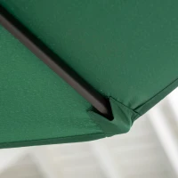 Outsunny Parasol déporté hexagonale 2,9 m inclinable avec manivelle et dispositif de rotation 360 ° protection UV acier vert(m-9)