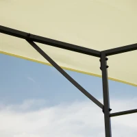 Outsunny Gazebo 3x3 m con Tettuccio Rinforzato e 4 Viti, in Acciaio Verniciato a Polvere, Nero e Crema(m-8)