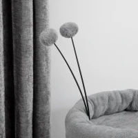 PawHut Albero Tiragraffi per Gatti con Casetta e Lettino, Pali in Sisal e Palline, 44.5x44.5x73.5cm, Grigio(m-7)