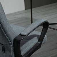 Vinsetto Chaise de bureau fauteuil bureau massant pivotant hauteur réglable tissu lin gris(m-9)