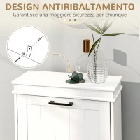 HOMCOM Scarpiera Moderna con 2 Cassetti Ribaltabili per 10 Paia di Scarpe e Ripiano Regolabile, 54x24x82.5cm, Bianco(m-7)