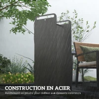 Outsunny Porte-bûches intérieur range-bûches intérieur avec poignées résistant à la rouille à l'usure 37 x 30 x 90 cm acier noir(m-5)