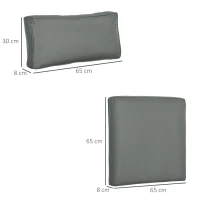 Outsunny Set of 14 Dining Set Cushions - Grey(m-3)