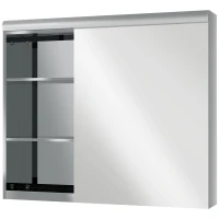 HOMCOM Armoire murale de salle de bain miroir placard de rangement 1 porte 3 niveaux étagère réglable 70 x 13 x 60 cm(m-1)
