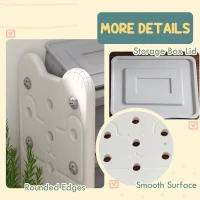 AIYAPLAY 3 Tier Kids Toy Storage Units with 6 Storage Boxes, 76 x 37 x 60cm, Grey(m-7)