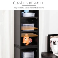 HOMCOM Lot de 2 étagères colonnes armoire de rangement CD-DVD 12 compartiments 21 x 22,5 x 88,5 cm capacité 204 CD noir(m-6)