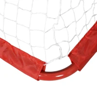 HOMCOM Set 2 Porte da Calcio Pieghevoli da Esterno con 4 Picchetti, in Acciaio e Tetrolon, 90x36x60 cm, Rosso(m-7)