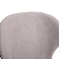 HOMCOM Tabouret à roulette chaise de bureau design contemporain hauteur réglable pivotant 360° piètement chromé velours gris(m-9)