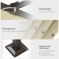 Outsunny 3.5M X 3.5M Metal Pergola Gazebo Awning Retractable Canopy Outdoor Garden Sun Shade Shelter Marquee Party BBQ, Beige(m-6)