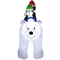 Outsunny 6.4ft Inflatable Polar Bear and Penguin Christmas Inflatable(m-11)