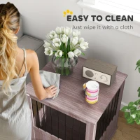 PawHut Dog Crate Table for Medium and Large Dogs with Magnetic Door for Indoor Use, 60 x 55 x 70 cm, Purple(m-8)