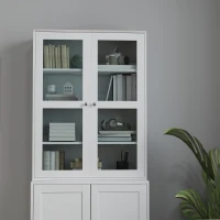 HOMCOM Double Storage Display Cabinet - White(m-9)