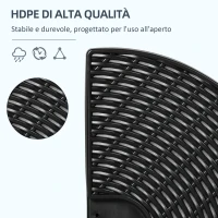 Outsunny Base per Ombrellone a Braccio da 4 Pezzi in HDPE Riempibili con Acqua e Sabbia, Ø100x8 cm, Nero(m-6)