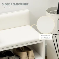 HOMCOM Banc à chaussures avec placard niche surface en revêtement synthétique 80 x 33 x 49 cm blanc(m-5)
