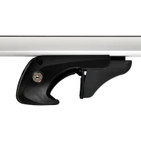 HOMCOM Barres de toit de voiture transversales 135 cm, porte-bagage verrouillables 2 clés fournies alliage d'aluminium, compatible avec les rails latéraux surélevés d'une largeur de 120 cm, argenté(m-9)