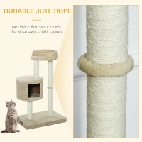 PawHut 96cm Cat Tree, Cat Condo Tree Tower for Indoor Cats, Cat Activity Centre with Scratching Posts, Plus Perch - Beige(m-6)