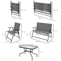 Outsunny Four-Piece Metal Garden Sofa Set - Mixed Grey(m-3)