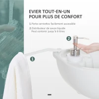 Outsunny Évier à Main Portable Station de Lavage Camping Jardin Extérieur Voyager avec Réservoir d'Eau 17L Pompe à Pied 83 x 50 x 103 cm Gris(m-5)