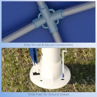 Outsunny 2.7m x 2.7m Garden Gazebo Marquee Party Tent Wedding Canopy Outdoor(Blue)(m-6)