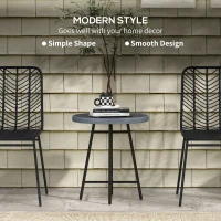 Outsunny Rattan Border Outdoor Side Table - Grey(m-4)