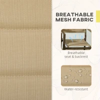 Outsunny Set of Two Aluminium Stacking Garden Chairs - Khaki(m-5)