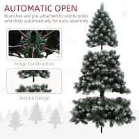 HOMCOM 6ft Snow-Dipped Artificial Pine Christmas Tree(m-7)