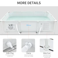 Outsunny Steel Frame Pool with Filter Pump, Filter Cartridge, Reinforced Sidewalls Rust Resistant Above Ground Swimming Pool 292 x 190 x 75cm, Grey(m-6)