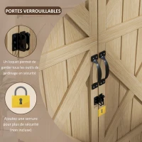 Outsunny Armoire de jardin abri remise pour outils 90L x 54.5P x 161/168,5H cm 2 étagères toit bitumé étanche bois pin autoclave(m-7)