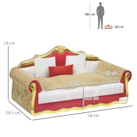 PawHut Cat Cardboard Scratcher, Lounge Sofa Bed with Catnip, 58 x 29.5 x 29cm(m-3)