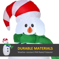 HOMCOM 4ft Inflatable Standing Christmas Decoration Large Waterproof Snowman with LED and Inflator(m-5)