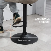 HOMCOM Lot de 2 tabourets de bar style vintage réglable pivotant avec repose-pieds revêtement synthétique(m-7)