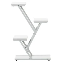 Outsunny Scaletta Portavasi a 4 Livelli per Interni ed Esterni in MDF e Acciaio, 50.5x24x81 cm, Bianco(m-8)