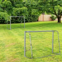 SPORTNOW 8ft x 5ft Football Goal, Set of 2 Football Net for Garden, Training Goal with Ground Stakes, Steel Frame(m-2)