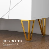 HOMCOM Meuble à chaussures meuble de rangement à chaussures 2 portes étagères réglables 72 x 31,5 x 95 cm blanc laqué(m-7)