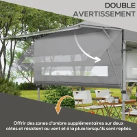 Outsunny Tonnelle pop-up jardin Pliant 5 x 3 m, tissu oxford avec 2 parois réglables, sac à de transport à roulettes inclus(m-4)