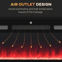 HOMCOM 127cm/50" Electric Fireplace, 2000W Recessed and Wall Mounted Electric Fire with Remote Control, 9 Flame Colour and Crystal, Black(m-7)