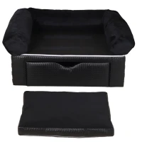 PawHut Dog Sofa Bed, with Storage, Drawer, Soft Cushion, for Small Dogs - Black(m-9)