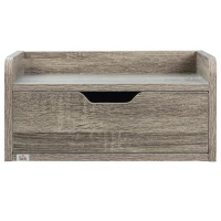 HOMCOM Floating Nightstand Set of 2 Wall Mounted Bedside Table with Storage Drawer for Bedroom, Grey(m-7)