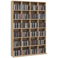 HOMCOM Meuble de rangement multimédia 456 CD/ 336 DVD - bibliothèque en bois avec étagères réglables 89 x 130,5 cm bois naturel(m-11)