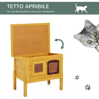 PawHut Cuccia Casetta per Animali Domestici in Legno di Abete 70 x 51.5 x 60cm(m-6)