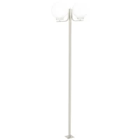 Outsunny Lampione da Giardino con Paralumi a forma Sferica, in Acciaio Inox e Acrilico, 63x25x210 cm, Argento(m-1)