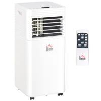 HOMCOM Climatiseur mobile 10000 BTU/H débit d'air 360 m³/h, minuterie 24H et télécommande, capacité max. de 30 m² blanc(m-1)