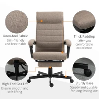 Vinsetto Office Chair, Computer Desk Chair, Fabric Swivel Chair with Adjustable Height and Rolling Wheels for Home Office Work Study, Brown(m-7)