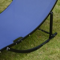 Outsunny Set of 2 S-shaped Foldable Lounge Chair Sun Lounger Reclining Outdoor Chair for Patio Beach Garden, Blue(m-9)