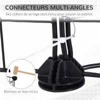 PawHut Enclos pour petits animaux parc pour lapins, cochons d'Inde et rongeurs modulable, noir(m-7)