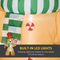 HOMCOM 7.5ft Christmas Inflatable Gingerbread Man with Candy Cane, Blow-Up Outdoor Garden Display for Lawn, Party(m-4)