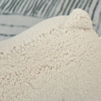 HOMCOM Cavallo a Dondolo a Forma di Alpaca, Gioco Cavalcabile per Bambini 36-72 Mesi in Peluche Bianco Crema, 58x68x29cm(m-8)