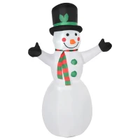 HOMCOM 6.5ft Inflatable Snowman LED Christmas Xmas Air Blown Holiday Decoration Outdoor Garden Decor(m-11)